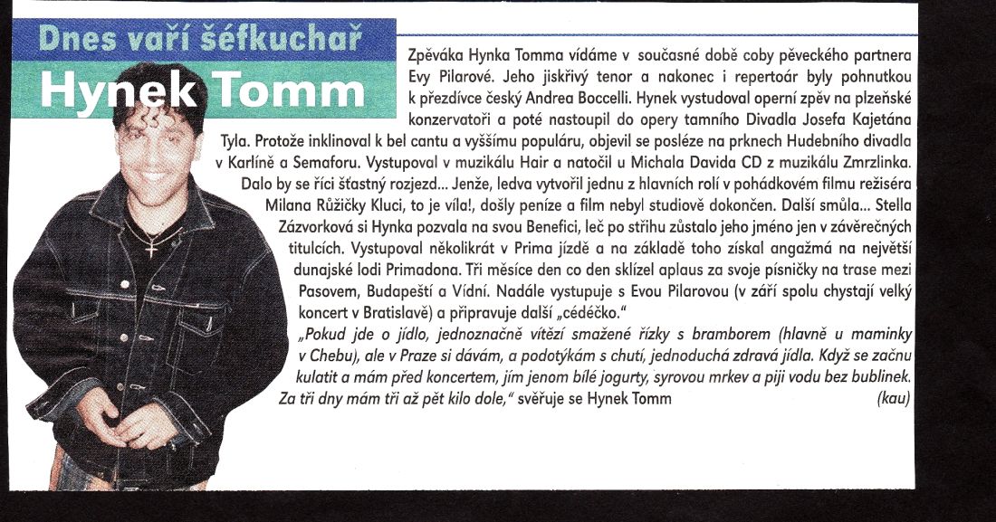 Dnes vaří šéfkuchař Hynek Tomm / TV plus /